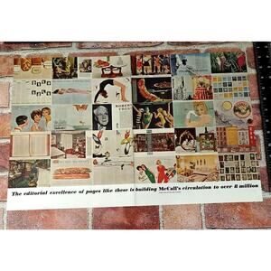 1961‎ McCall's for Women Magazine Images Collage - 2pg Vtg PRINT AD  21 x 13.5